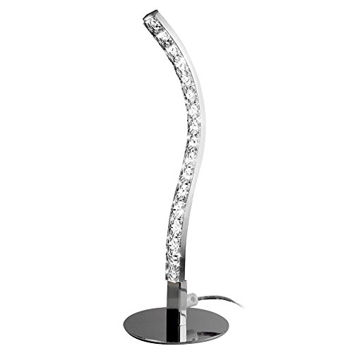 eterbiz espiral LED – Lámpara de mesa, cristal lámpara de mesa, contemporánea toque minimalista iluminación diseño, 3 W, 4000 K, Blanco Frío