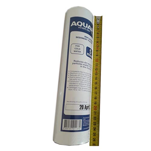 Filtro de repuesto Aquaphor 2,5 x 10 pulgadas SL 5 micras para purificador de agua, sistemas RO ósmosis inversa debajo del fregadero y filtros en línea bajo fregadero 10 pulgadas cocina