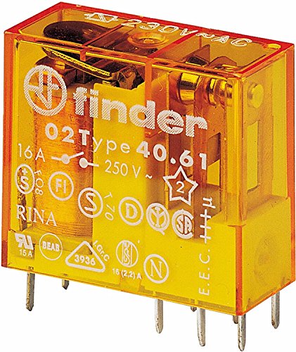 Finder 40.61.8.230.0000 Relé enchufable/de circuito impreso, 230 V AC, 1 W, 16 A, 1 unidad 3 Stück Steck-/Printrelais