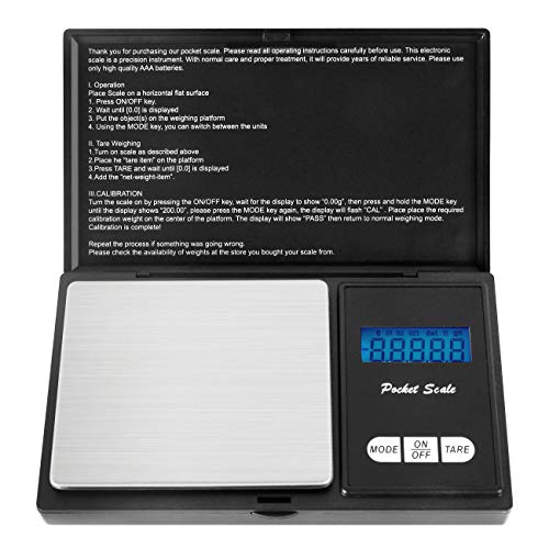 Foraco Báscula Digitales de Precisión, 500g 0.01g Balanzas de Portátiles, Báscula de Joyería,con Pantalla LCD y 7 Unidades,Plataforma de Acero Inoxidable, Función de Tara, para Cocinar, Droga,Café