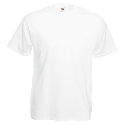 Fruit Of The Loom 61036 Mens Short Sleeve Valueweight T-Shirt Tee - White - 4X-Large