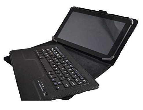 Funda con Teclado en Español (Letra Ñ Incluída) con Bluetooth Extraíble para Tablet Samsung Galaxy Tab 2 / Tab 3 / Tab 4 de 10.1"- Color Negro