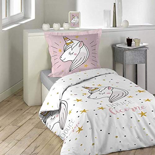 Funda de edredón con diseño de unicornio de estrella, lirosa, para niño, 140 x 200 cm, 1 persona, 100 % algodón, edición limitada