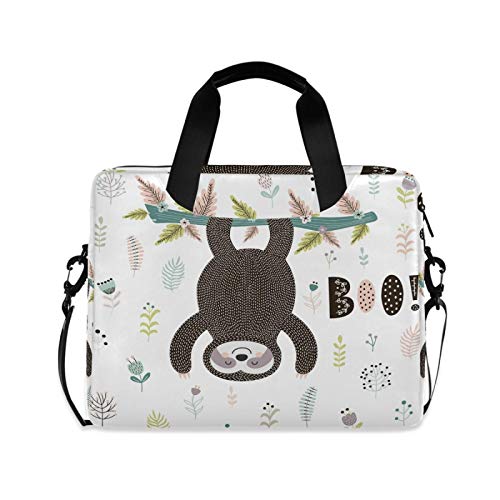 Funda Maletín Ordenador Portátiles Bolso Bandolera,Lindo Árbol Perezoso,Portátil Bolso Protectora Bolsa para portátil con Ajustable Asa para La Correa,28.5×38 CM/14 Pulgada