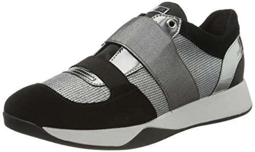 Geox D SUZZIE D, Zapatillas sin Cordones Mujer, Gris (Lt Grey/Black C0060), 39 EU