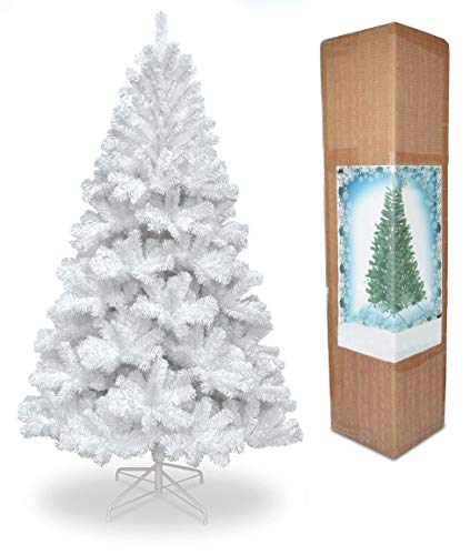 Gift 4 All Occasions Árbol de Navidad Artificial (1,8 m, 550 Pines, con Soporte de Metal), Color Blanco