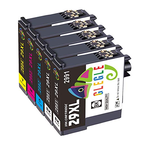 GLEGLE 29XL Compatible Tinta Cartuchos 5 Reemplazo para Expression Home XP-255 XP-245 XP-247 XP-235 XP-352 XP-332 XP-442 XP-342 XP-257 XP-355 XP-452 XP-455 XP-345 XP-445 XP-335 XP-432 XP-435