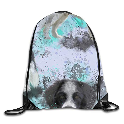 GMGMJ Newfoundland - Mochila con cordón 3D para perro, bolsa de hombro, mochila casual con boca de viga para mujeres y hombres