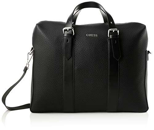 Guess Dan Pu Briefcase Hombre, Nero, Taglia Unica