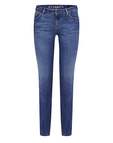 Guess Ultra Curve W0GA37 D32J7 Eco Feather MID - Pantalones vaqueros para mujer azul 26W x 30L