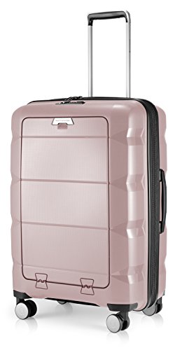 HAUPTSTADTKOFFER - BRITZ - Maleta Talla Media con Compartimento para computadora portátil, Trolley rígido expansible, 4 Ruedas, Super Liger, 66 cm, 60 L – Rosa Viejo