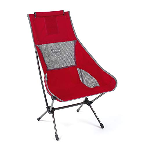 Helinox Silla de camping ultraligera, respaldo alto, plegable, color escarlata/hierro