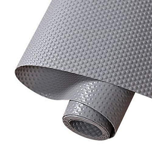 Hersvin 30cmx300cm Plastico Protector para Cocina Cajones, Alfombras Non Adhesivo para Nevera Mueble Fregadero Estante Organizador Cubiertos EVA Cubre Encimera(Gris Oscuro/Punto)