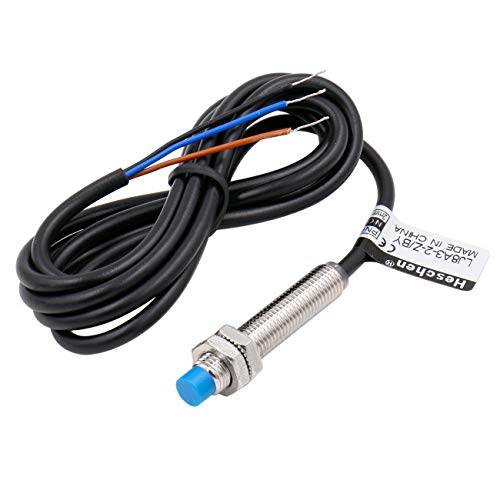 Heschen M8 Interruptor de sensor de proximidad inductivo tipo sin blindaje LJ8A3-2-Z/BY Detector 2mm 10-30VDC 200mA PNP normalmente abierto (NO) 3 cables