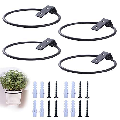 HH-LIFE - Juego de 4 soportes para macetas plegables de 138 mm para colgar macetas de flores en balcón y jardín (4, 13,5 cm)