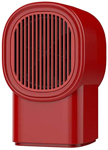 HJ Calentador de ventilador eléctrico, Calefactores ventiladores de mesa pequeña oscilación automática con punta de protección en caso de sobrecalentamiento,rojo