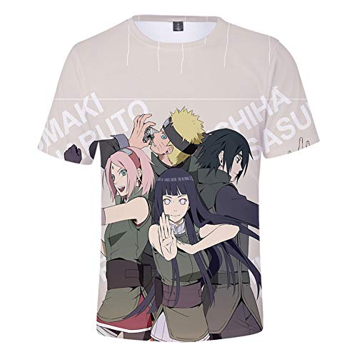 HXPainting Adolescentes Casual Moda Manga Corta Naruto Media Manga Camisetas De Tirantes 3D Impresión Anime Gráfico Uzumaki Naruto Colección De Personajes Tops Hombres Mujeres,F,L