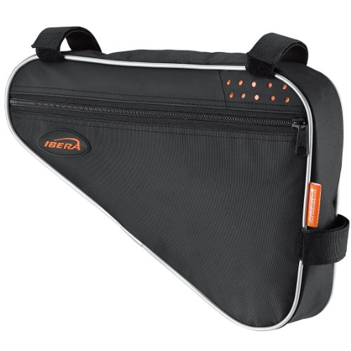 Ibera IB-FB1-L Bolsa para Marco de Bicicleta, Unisex Adulto, Black and Orange, L