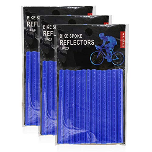 Jcstarrie Reflector de radios de bicicleta MTB con tubo de clip para niños y adultos, fácil montaje 36 unidades