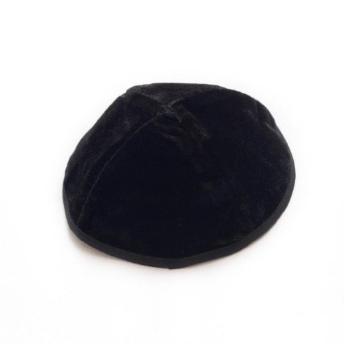 JL Kippha's Negro Kipá 20cm tamaño Judía Terciopelo Redondo Kipa Yarmulke Cubierta de la cabeza ISRAEL para synagogue