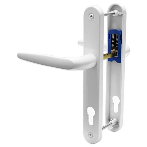 Juego de 2 tiradores de puerta de UPVC Trojan Sparta 92PZ de doble acristalamiento para patio, PVC, 210 mm, color blanco