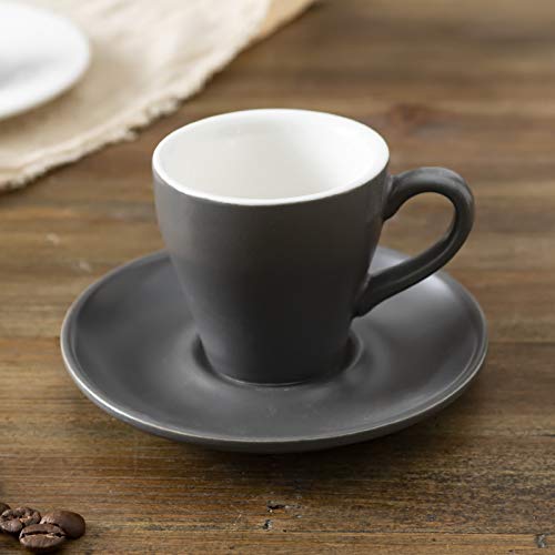 Juego de tazas de café espresso Espresso de cerámica Mini taza de café pequeña Taza de té de flores-Marrón claro_101-200ml