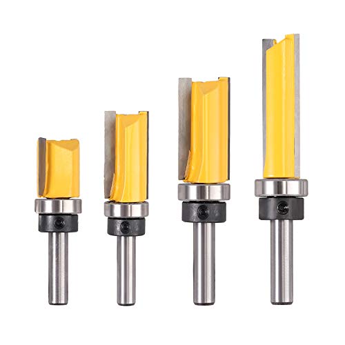 Justech 4PCS 8mm Fresas de Ranurar Profesional Router bit Juego de Fresas para Madera con Vástago de Diámetro 3/4" Fresas de Ranurar Cortador de Carpintería Cortadora de Madera Brocas para Fresadora