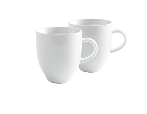 Kahla 21D249A90021C Cafe Sommelier - Taza de café (Grande, 2 Piezas, Porcelana), Color Blanco