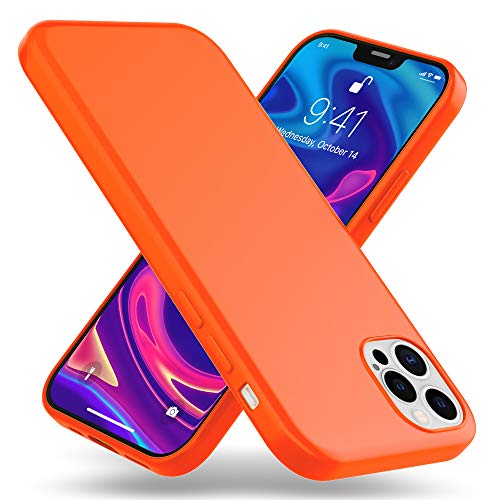 Kaliroo Neón Cover Compatible con iPhone 12 Pro MAX Funda, Delgado Silicona Carcasa Protectora Vistoso Bumper Resistente, Slim Case Suave Telefono Movil Proteccion Cubierta Estuche, Color:Naranja