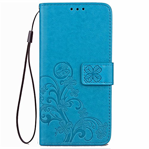 LAGUI Funda Adecuado para Xiaomi Mi MAX 3, Relieve Dibujo Carcasa de Tipo Libro con Ranuras para Tarjetas de Soporte Horizontal y Solapa con Cierre magnético, Azul