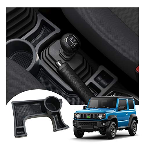 LFOTPP Jimny MT Apoyabrazos Consola Central Bandeja, Caja de Almacenamiento Organizador coche Interior Accesorios (Negro)