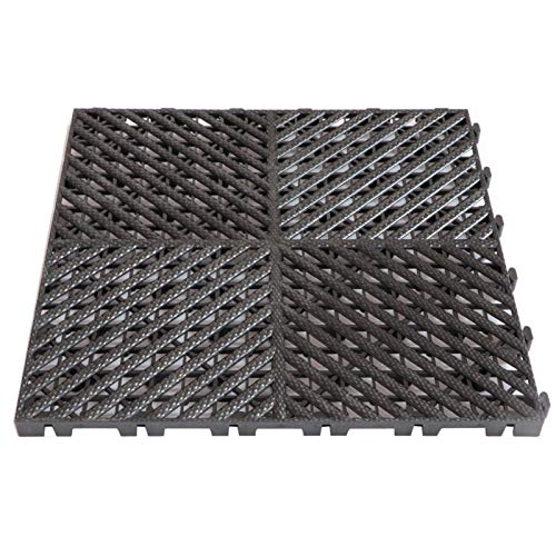 LIANGJUN-Palés Pallet plástico, Ligero Paleta, Usable Impermeable Almacenamiento Almohadilla for Interior Al Aire Libre, 6 Colores, Altura 2cm (Color : Black-10pack, Size : 40x40x2cm)