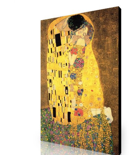 Lienzo Grande Kiss de Gustav Klimt A1 76cm x 51cm Estirado sobre un marco y listo para ser colgado