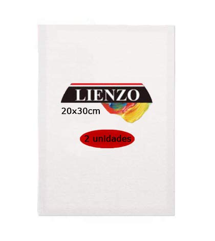 Lienzos para pinta | Apto óleo, acrílico o técnica mixta Pre-estirado 100% algodón 380grs/ Perfil 35mm (20 x 30 cm (2 unidades))