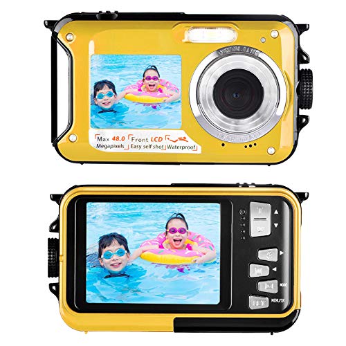 Lincom Camara Acuatica Camaras Acuaticas o Sumergibles con Pantalla Dual 2.7K 48MP Camara de Fotos Acuatica para Cámara de Snorkel Selfie