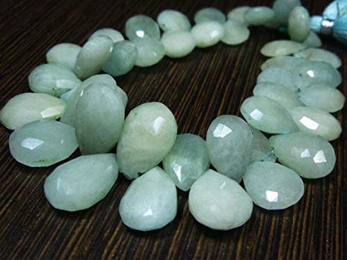 LKBEADS 205 quilates - Briolettes de pera grande facetada - 20 cm de largo hebra de 20 cm - Medidas de las piedras: 10 x 7 – 17 x 12 mm