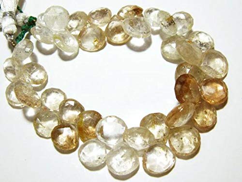 LKBEADS 205 quilates topacio imperial facetado corazón bríolettes - 20 cm de largo hebra - Piedras medidas, 11 mm Código HIGH-8023