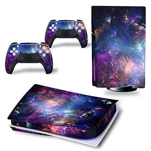 LUONE para PS5 Versión de la Unidad óptica Vinilas de Vinilo Pegatina Etiqueta engomada Star Pegatina Degradado, para 2 Controladores y Playstation 5 Consola,C