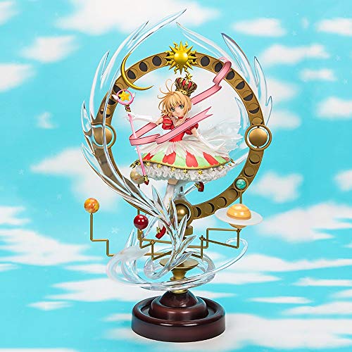 Lupovin Anime japonés 44cm 15a Tarjeta del Aniversario Captor Sakura Sakura Kinomoto Estrellas Bless You Gran Estatua de PVC Figuras de Acción Juegos de construcción