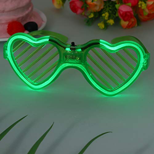 Lurrose 2 Piezas de Gafas de Sol con Luz Led Gafas de Corazón de San Valentín Gafas Luminosas Accesorios de Fiesta para Niños Adultos