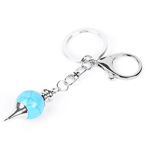 LZHLMCL Bolso Colgante Llavero Piedra Natural Colgante Péndulo Llaveros Colgando Bicicleta Coche Hebilla Llaveros Titular Púrpura Rosa Blanco Bola De Cristal 3