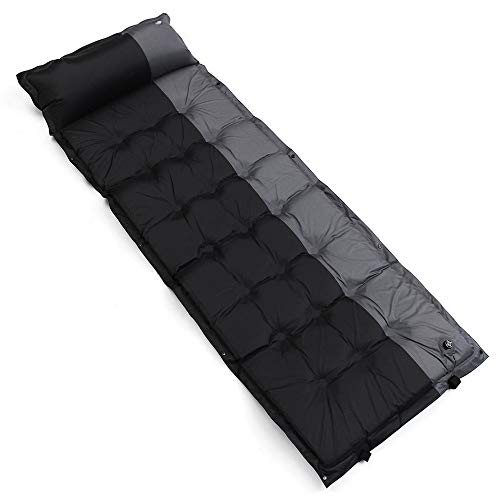 MAATCHH Colchoneta Al Aire autoinflable colchones de Aire del cojín Acampar al Aire Libre yendo de excursión Dormir colchoneta Mat (Color : Negro, tamaño : 188x66x5 cm)