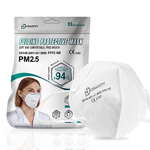 Mascarilla bucal 10X mascarilla FFP2 mascarilla, mascarilla respiratoria de 4 Capas, mascarilla protección Boca-Nariz con Tejido