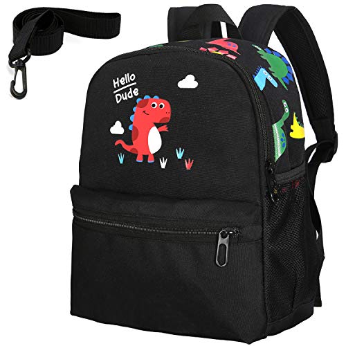 Mochila Infantil para Niños Primaria Pequeña Infantil Guardería Mochila Preescolar para Niños de 2-5 Años Dinosaurios Mochila (Negro)