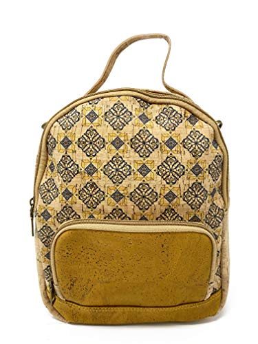 Mochila Mujer Casual Grande Estampado Corcho Natural Bolso Vegano Ecológico Ideal Regalos Originales Para Mujer Correas Ajustables Detalle En Piel Sintética Moderna De Diseño Cuero PU (Modelo9)