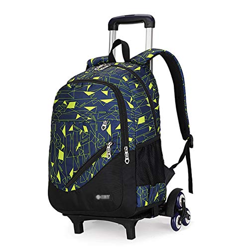 MODRYER Mochila para niños Boy Trolley School Bag Elementary Estudiantes 6 Ruedas Rucks Mochila Impermeable Equipaje Ligero Ligero Mochila,Blue-47 * 32 * 19cm