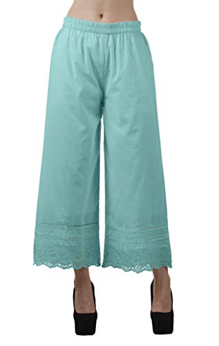 Moomaya Sólidos Pernera del Pantalón Palazzo Anchos Casuales De Algodón Inferior Étnica, XS-3XL De Las Mujeres GM