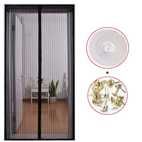 Mosquitera Magnetica Para Puertas,Mosquitera Puerta Cierre Magnético Automático Pegado Sin Taladrar Evita Paso De Insectos Para Puertas De Salón-negro-80x220cm(31x87inch)