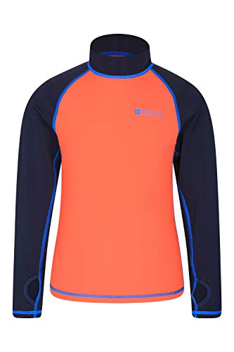 Mountain Warehouse Camiseta térmica para niños - Camiseta térmica con protección UV, Camiseta térmica de Manga Larga para niños, Costuras Planas Naranja 11-12 Años