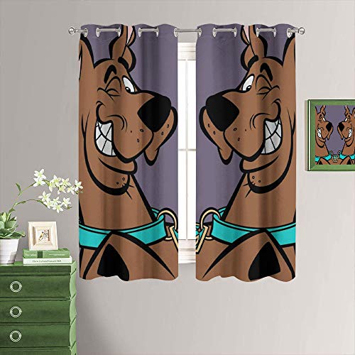 MRFSY Cortinas opacas con aislamiento térmico Scooby-doo para oscurecimiento de la habitación, cortinas opacas para ventana de dormitorio, 106 x 182 cm